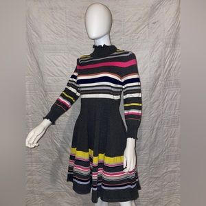 Maeve by Anthropologie gray striped sweater dress
